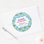 Rainbow gepersonaliseerde schattige wolk afdichtin ronde sticker (Envelop)