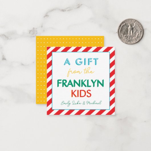 Rainbow Gepersonaliseerde Verwant Geschenkbehuizin Notitiekaartje (Voorkant / Achterkant in situ)