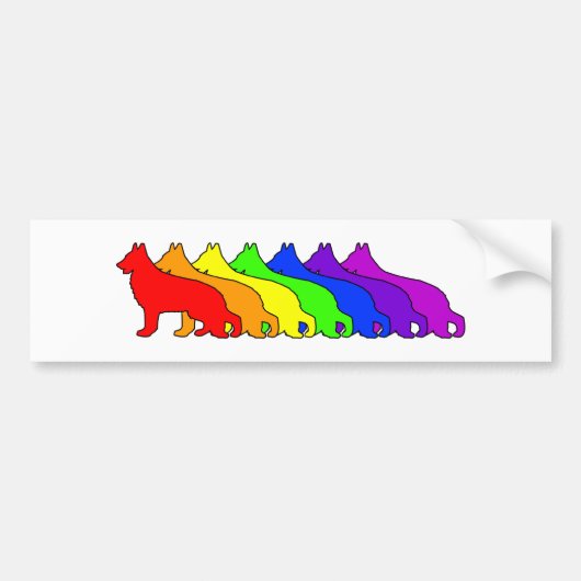 Rainbow German Shepherd Bumpersticker (Voorkant)