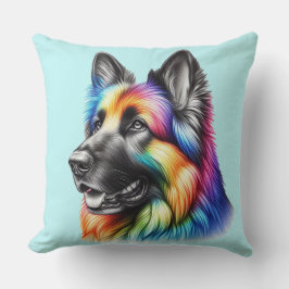 Rainbow German Shepherd Cozy Poem  Kussen