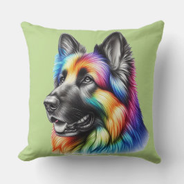 Rainbow German Shepherd Cozy Poem  Kussen
