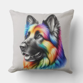 Rainbow German Shepherd Cozy Poem  Kussen