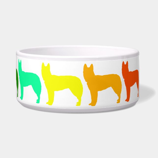 Rainbow German Shepherd Pet Bowl Voerbakje (Rechts)