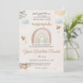 Rainbow Geslacht Neutraal Pasgeboren Baby Aqiqah M Kaart (Staand voorkant)