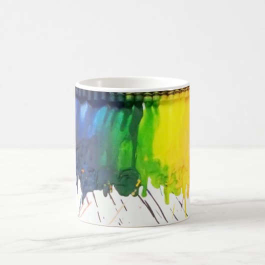 Rainbow gesmolten crayon art kunstenaar koffie mok (Center)