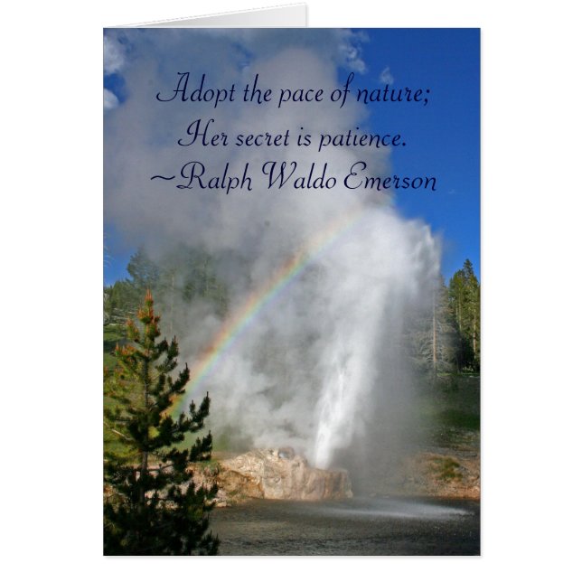 Rainbow Geyser Yellowstone w/ Famous Emerson Quote (Voorkant)