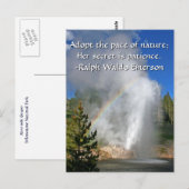 Rainbow Geyser Yellowstone w/ Famous Emerson Quote Briefkaart (Voorkant / Achterkant)