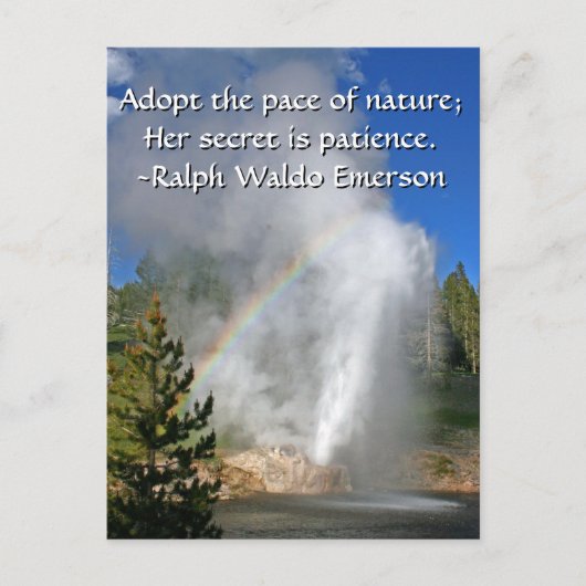 Rainbow Geyser Yellowstone w/ Famous Emerson Quote Briefkaart (Voorkant)