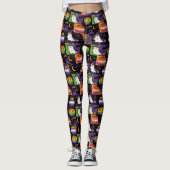 Rainbow Ghost and Pumpkin Pride Halloween Leggings (Voorkant)