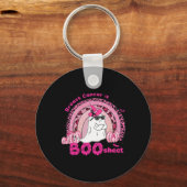 Rainbow Ghost Borstkanker is het Boo Sheet Awarene Sleutelhanger (Voorkant)