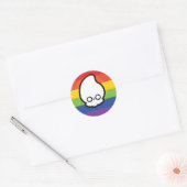 Rainbow Ghost Squid Ronde Sticker (Envelop)