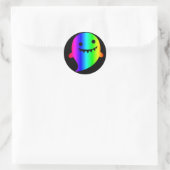 Rainbow Ghost-sticker Ronde Sticker (Tas)