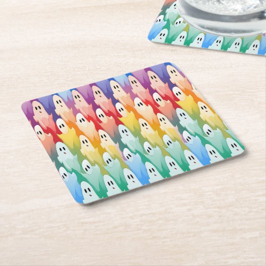 Rainbow Ghosts Kartonnen Onderzetters (Schuin)