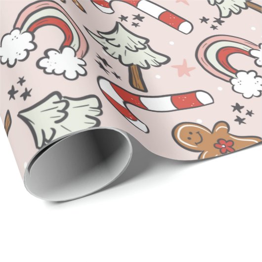 Rainbow Gingerbrood Cadeaupapier (Rol Hoek)