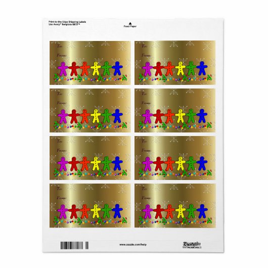 Rainbow Gingerbrood Etiket (Full Sheet)