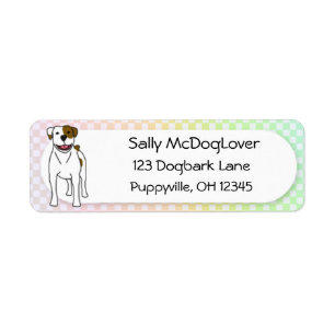 Rainbow Gingham American Bulldog Etiket