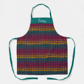 Rainbow Gingham Custom Name Apron Schort (Voorkant)