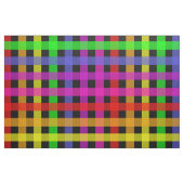 Rainbow Gingham op zwart Stof (Fat Quarter)