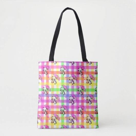 Rainbow Gingham Pattern Design Tote Bag (Voorkant)