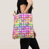 Rainbow Gingham Pattern Design Tote Bag (Dichtbij)