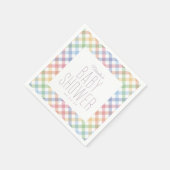 Rainbow gingham plaid schattig pastelbaby shower servet (Hoek)