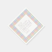 Rainbow gingham plaid schattig pastelbaby shower servet (Hoek)