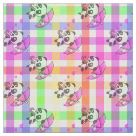 Rainbow Gingham Stof
