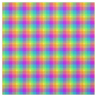 Rainbow Gingham Stof