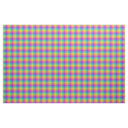 Rainbow Gingham Stof (Fat Quarter)