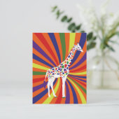 Rainbow Giraffe Art Briefkaart (Staand voorkant)
