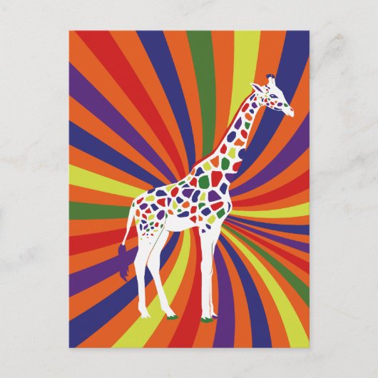 Rainbow Giraffe Art Briefkaart (Voorkant)