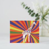 Rainbow Giraffe Art Briefkaart (Staand voorkant)