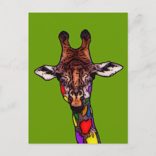 Rainbow Giraffe Briefkaart (Voorkant)