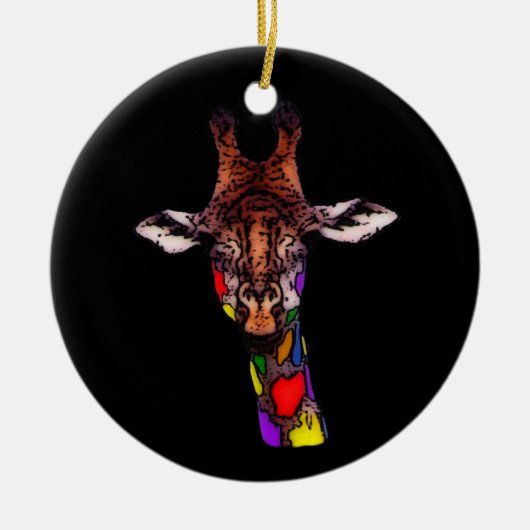 Rainbow Giraffe Ornament (Voorkant)