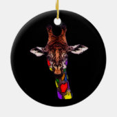 Rainbow Giraffe Ornament (Achterkant)