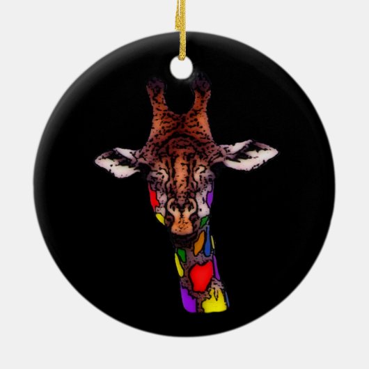Rainbow Giraffe Ornament (Achterkant)