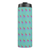 Rainbow Giraffe Tumbler - Aqua achtergrond Thermosbeker (Voorkant)
