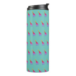 Rainbow Giraffe Tumbler - Aqua achtergrond Thermosbeker