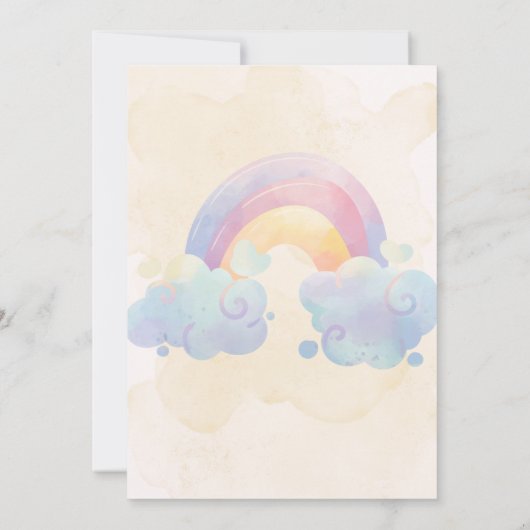 Rainbow Girl 7th Birthday Invitation Kaart (Achterkant)