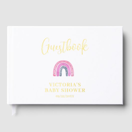 Rainbow Girl Baby shower Gastenboek (Voorkant)