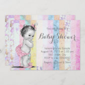 Rainbow Girl Baby shower Kaart (Voorkant / Achterkant)