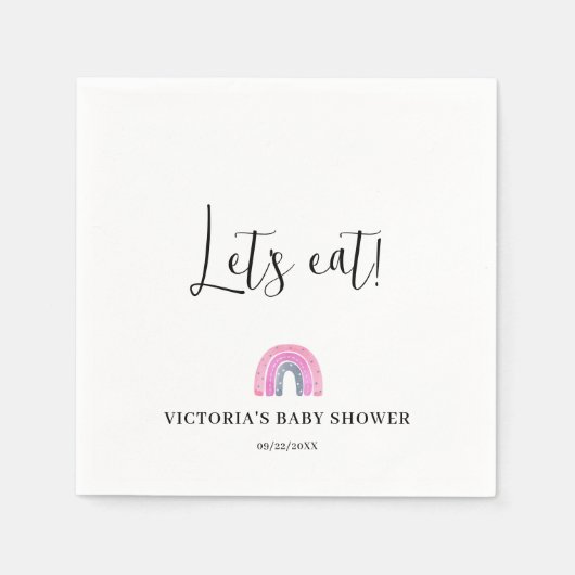 Rainbow Girl Baby Shower Servet (Voorkant)