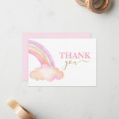  Rainbow Girl bedankt je briefkaart (Voorkant / Achterkant in situ)