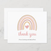 Rainbow Girl Budget Baby shower Dank u wel (Voorkant / Achterkant)