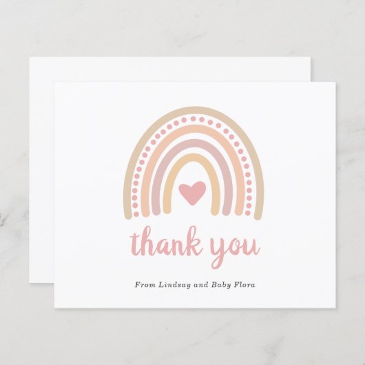 Rainbow Girl Budget Baby shower Dank u wel (Voorkant / Achterkant)