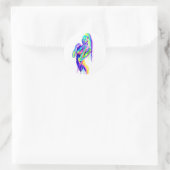 Rainbow girl  canvas print ronde sticker (Tas)