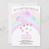 Rainbow Girl eerste verjaardag Magical Gold Glitte Kaart (Voorkant)