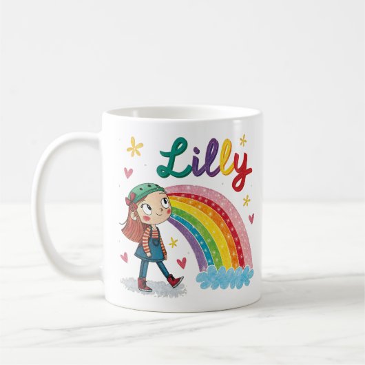 Rainbow Girl Lilly 2 Koffiemok (Links)
