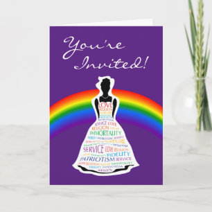 Rainbow Girls Invitation Sjabloon, Masonic Cards
