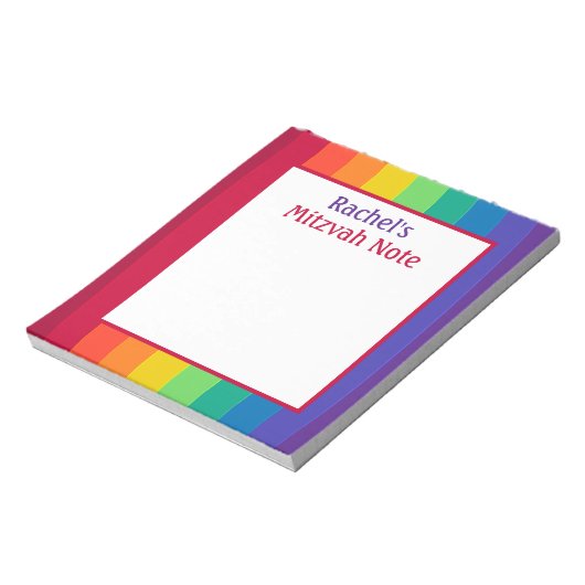 Rainbow Girls Mitzvah Notes Notitieblok (Linkerzijde)